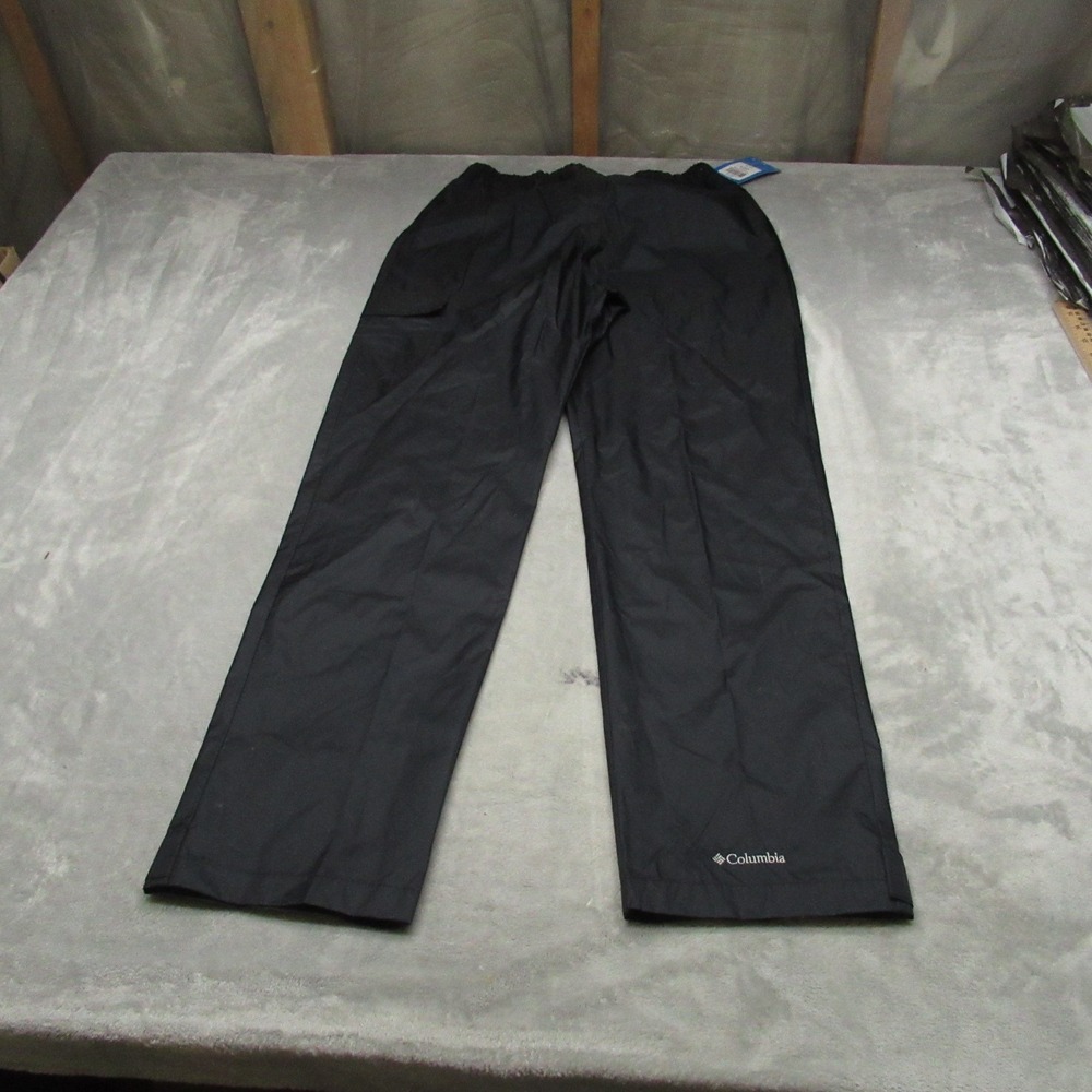 Columbia Rain Pants Youth XL Black Cypress Brook II Waterproof 28x31 $45 NWD